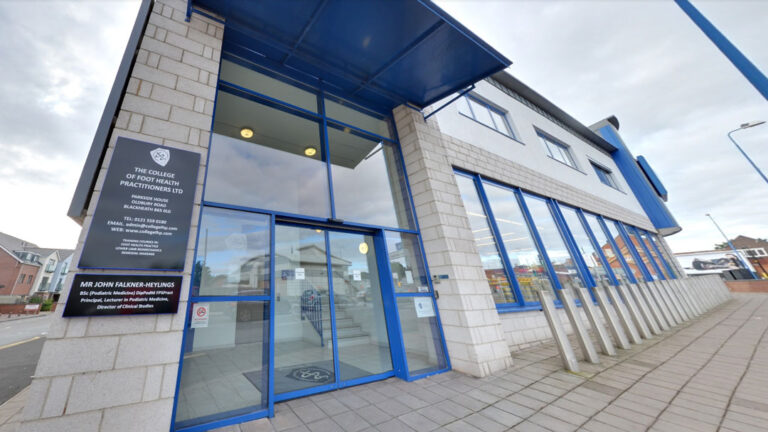 Exterior of The College of Foot Health Practitioners training centre